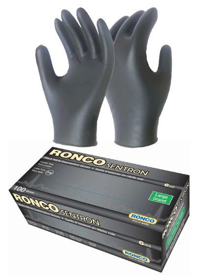 GLOVE NITRILE BLACK 6 MIL LARGE 100