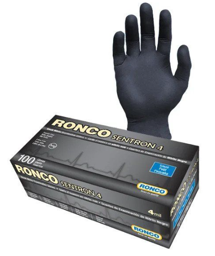 GLOVE NITRILE BLACK 4 MIL LARGE 100