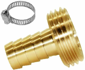 BRASS COUPLING 1/2" MALE w Clamp