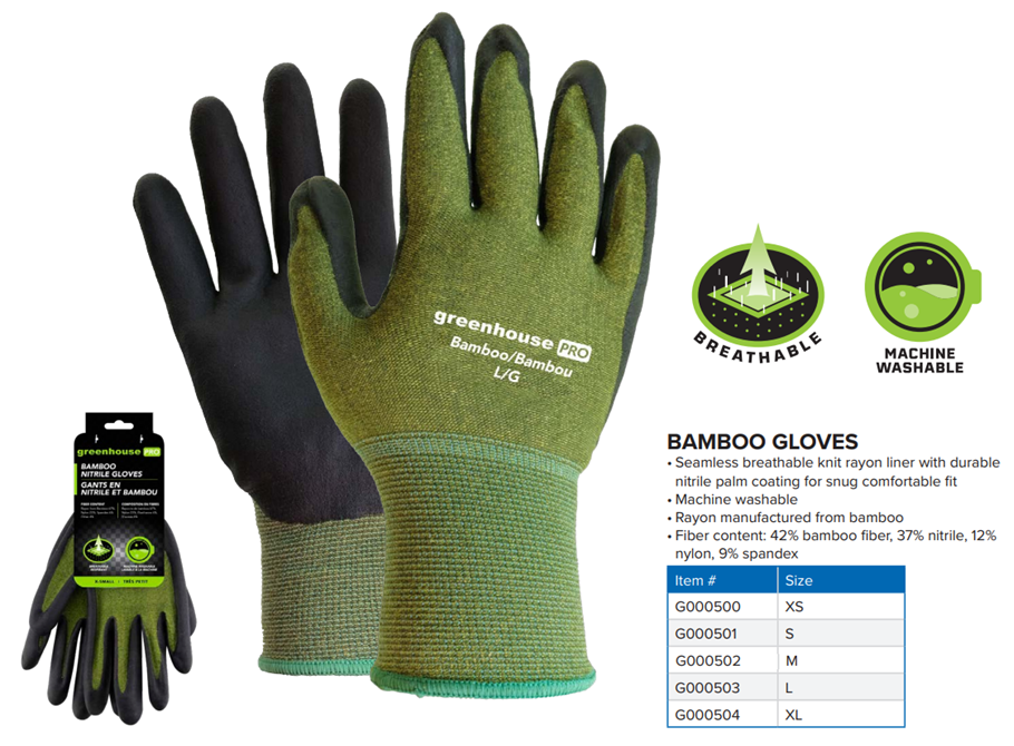 GLOVES GREEN  BAMBOO-MED