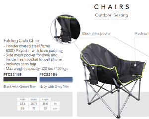 FOLDING CLUB CHAIR ASST