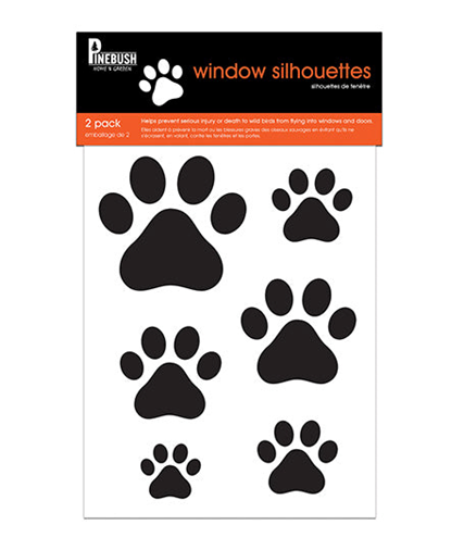 WINDOW SILHOUETTES DOG PAWS