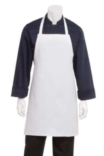 APRON BIB WHITE SPUN POLY