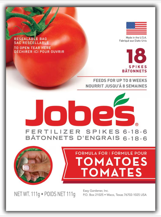 JOBES TOMATO FERT SPIKES 18/PKG