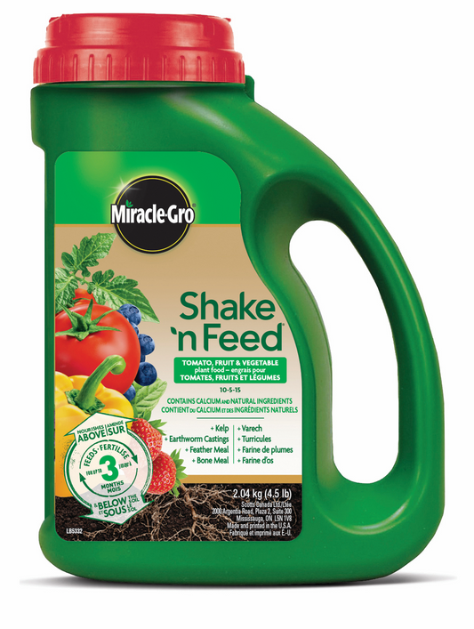 SHAKE N FEED TOMATO, FRUIT & VEGETABLE PLANT FOOD 10-5-15 453 G