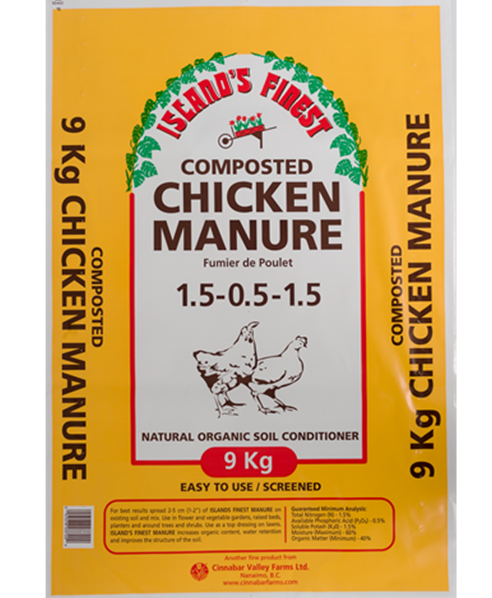 MANURE CHICKEN  COMPOSTED 1.5-0.5-1.5 ISLANDS FINEST  9KG