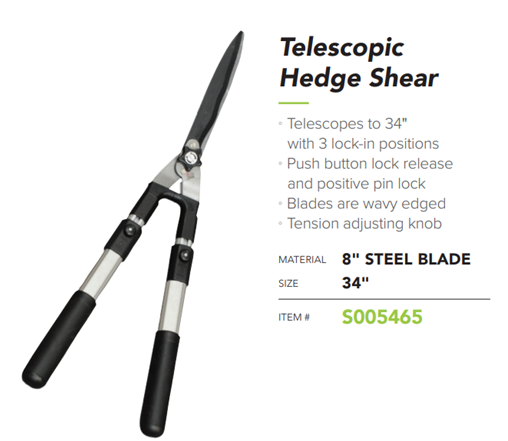 SHEER HEDGE  34" TELESCOPIC 3 LOCK POSITIONS