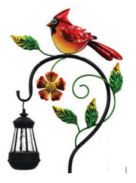 SOLAR STAKE - CARDINAL WITH LANTERN