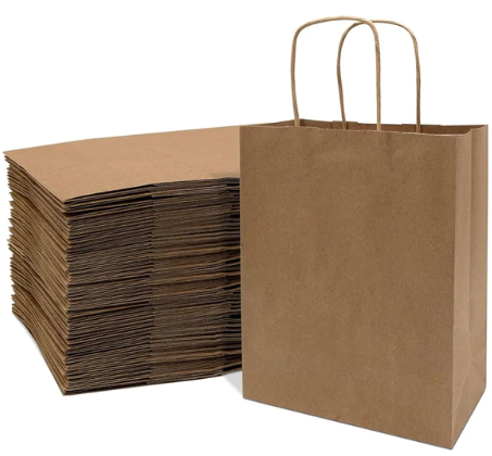PAPER BAG WITH HANDLE 13X7x13 150