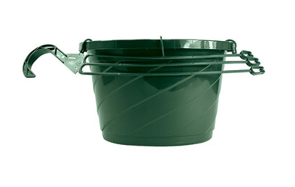 HANGING BASKET PLASTIC GREEN 10"