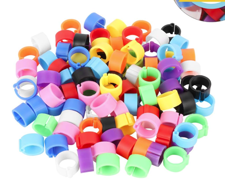 LEG BANDS PLASTIC ASSORTED COLORS