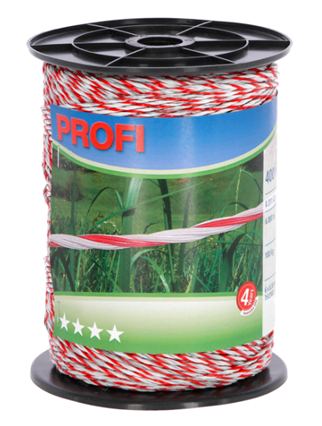 ELEC FENCE WIRE PROFI PLOYWIRE 400M - RED/WHITE 59512