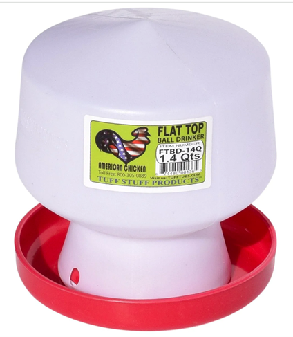 WATERER TUFF STUFF FLAT TOP BALL DRINKER 1.4 QT