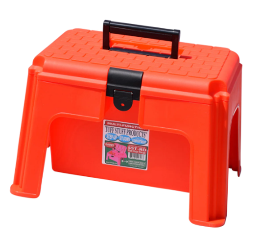 CADDY TOOL BOX /STEP STOOL TUFF STUFF - RED