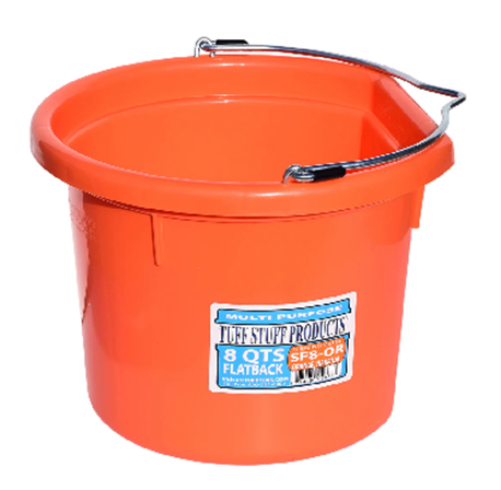 BUCKET TUFF STUFF FLAT BACK 8 QTS - ORANGE