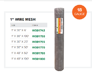 "POULTRY" WIRE -  1" X 48" X 100'