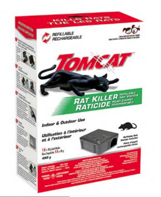 TOMCAT RAT BAIT STATION & REFILLABLE 15 x 30g