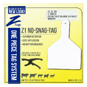 Z TAGS 1 PCE COW BLANK - YELLOW 25 ""PKG"