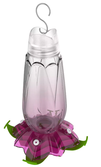 HUMMINGBIRD FEEDER PURPLE FLORAL 18 OZ.