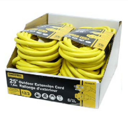 EXTENSION CORD GREEN 25FT POWER