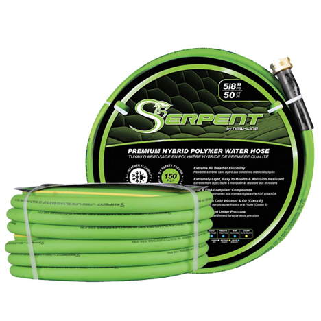 HOSE SERPENT GARDEN Green 5/8 X 50' C/W ENDS 150 PSI