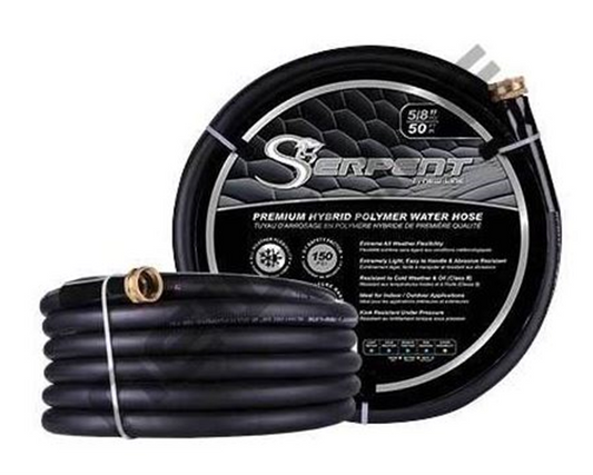 HOSE SERPENT GARDEN Black 5/8 X 50' C/W ENDS 150 PSI