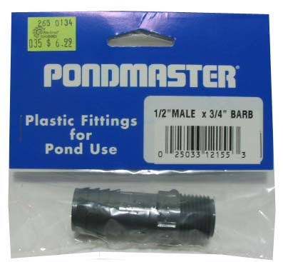 POND MASTER BARB .5"MIPT X .45" BARB