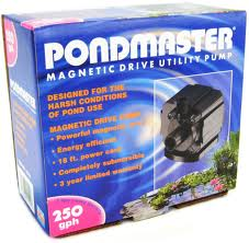 POND PUMP POND MASTER MODEL 2, 250 GPH MAGNETIC DRIVE UTILITY 10'CORD