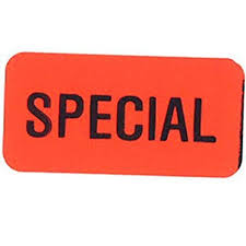 LABEL "SPECIAL" RED OVAL 1000