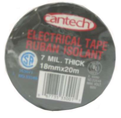 TAPE ELEC BLK 18MMX20M