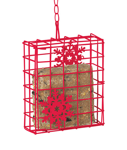 SUET WIRE BASKET WHITE/RED SNOWFLAKE