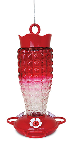 HUMMINGBIRD FEEDER TEXTURED GLASS