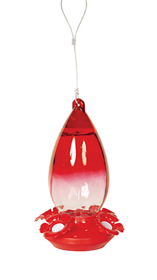 HUMMINGBIRD FEEDER Raindrop Glass