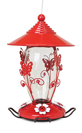 HUMMINGBIRD FEEDER  BUTTERFLY RED