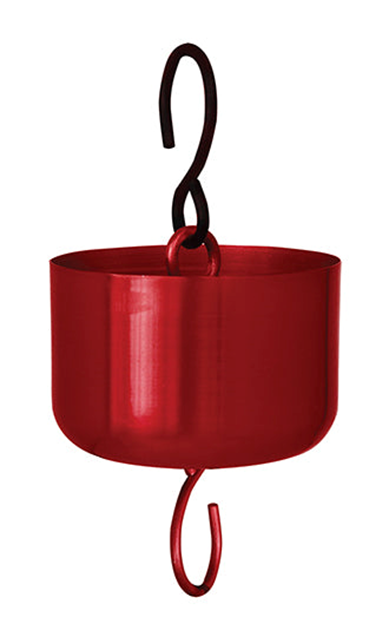 BIRD FEEDER ANT MOAT METAL RED